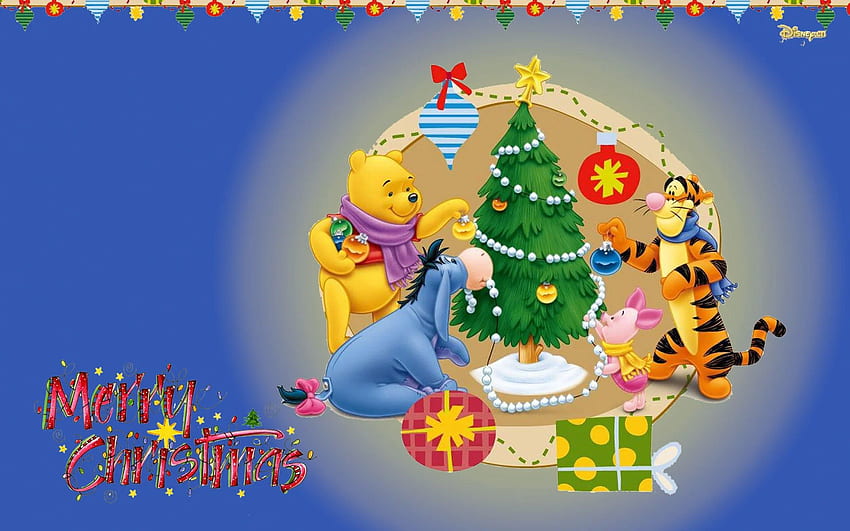 Feliz Navidad Winnie The Pooh Decorando La Navidad Fondo De Pantalla