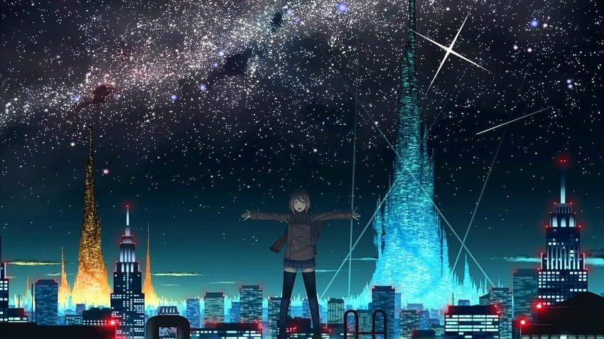 Anime Night S Sky Anime Starry Sky HD Wallpaper Pxfuel