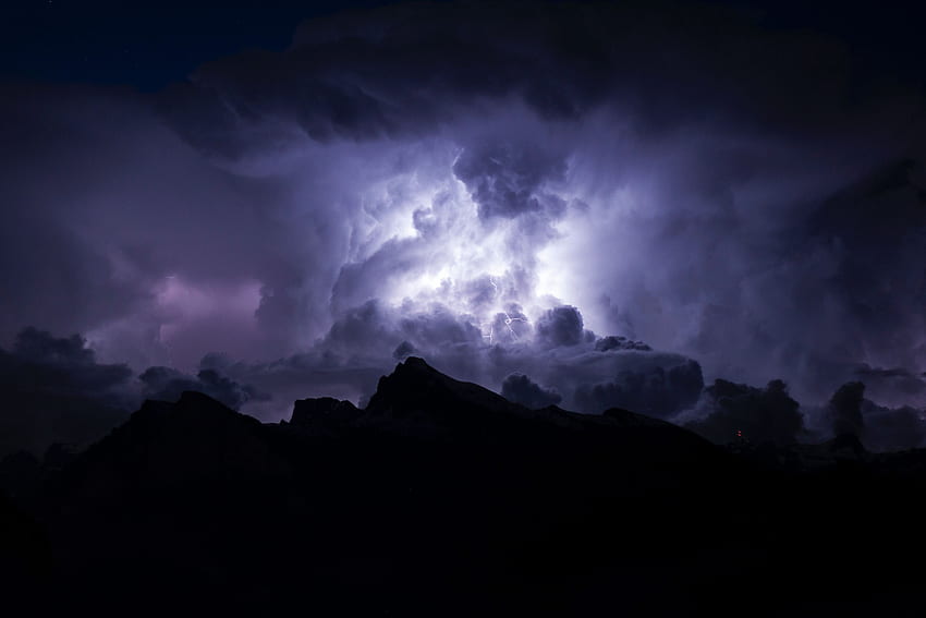 Nature Night Clouds Lightning Dark Mainly Cloudy Overcast Gloomy