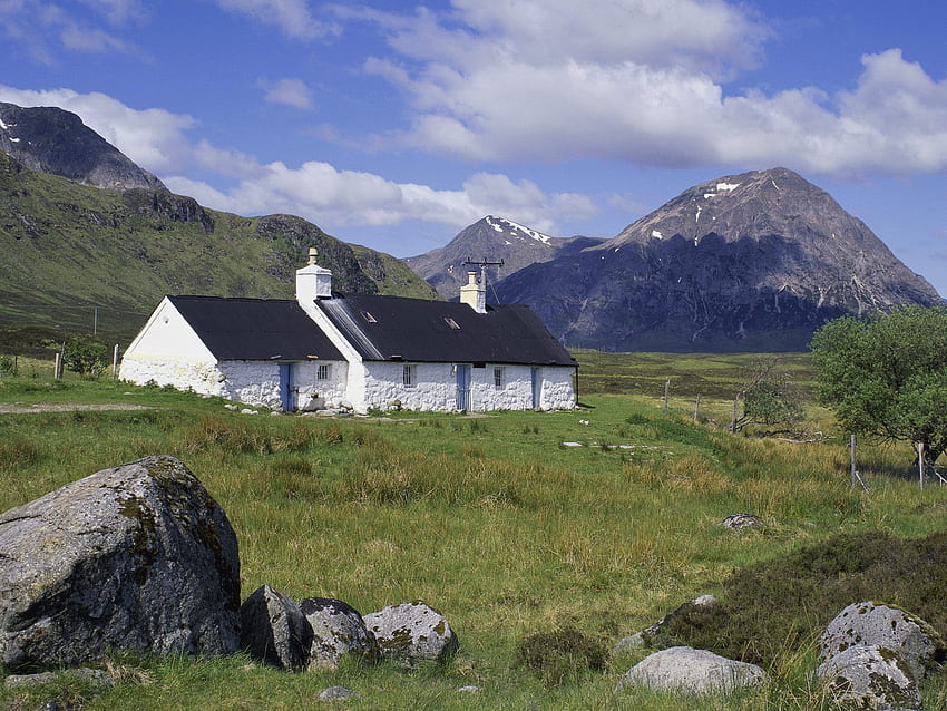 Black Rock Cottage Glencoe Skotlandia Uxga Wallpaper Hd Pxfuel