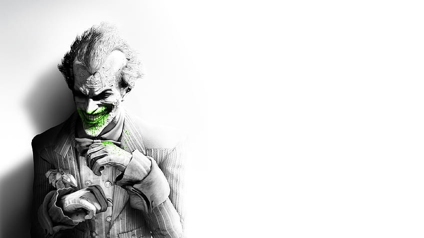 Preview Batman Arkham City Joker Smile Suit Flower Fan Art HD