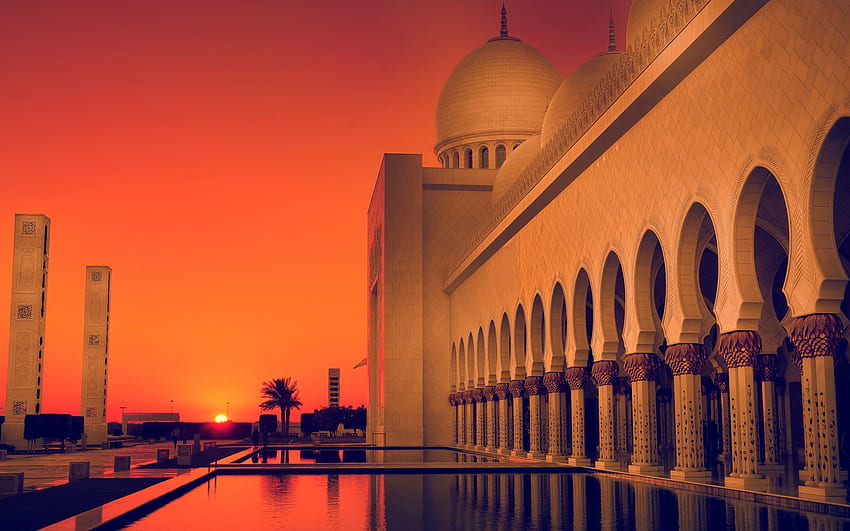 Sheikh Zayed Mosque At Sunset HD Wallpaper Pxfuel