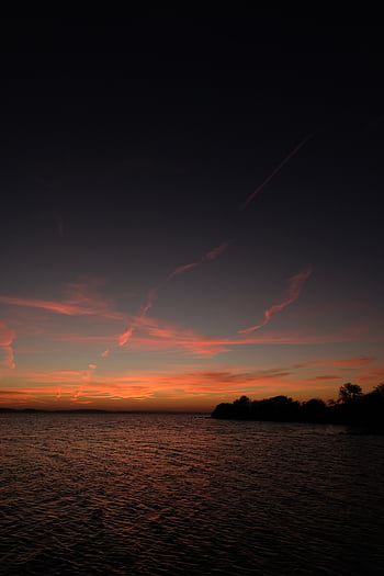 Sea Night Clouds Horizon Ripples Ripple Moonlight HD Phone