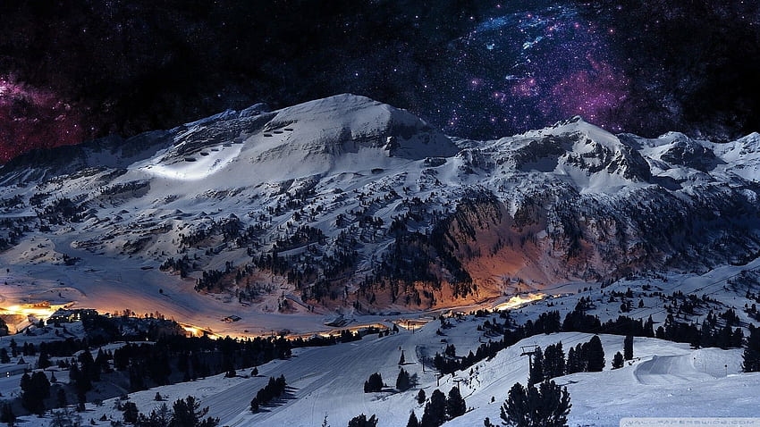 Snowy Night Scenes Hd Wallpaper Pxfuel