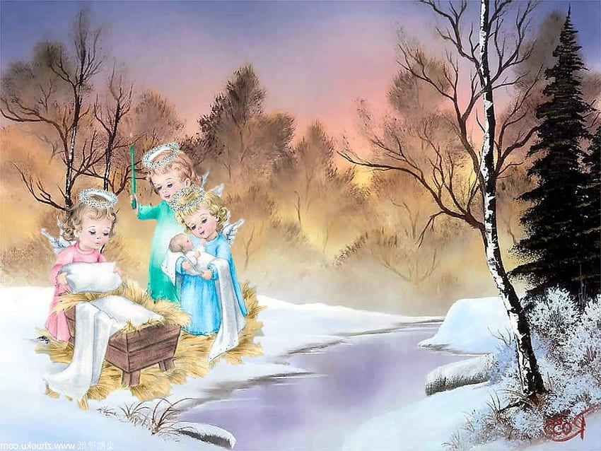 Baby Angels Christmas Nativity Angels HD Wallpaper Pxfuel