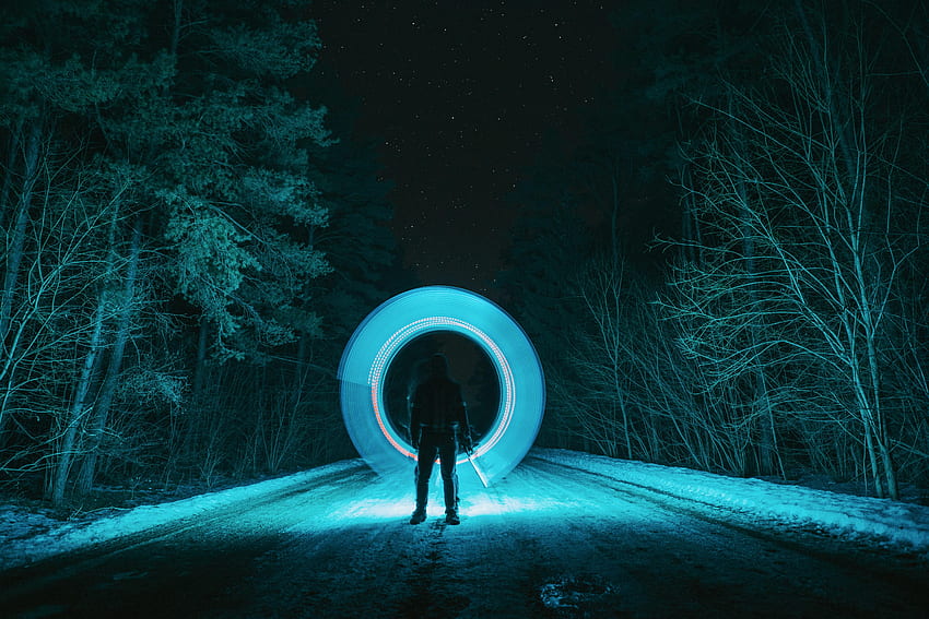 Shine Light Long Exposure Zelight Human Person Circle Portal