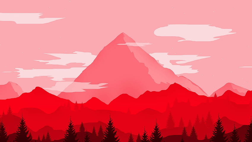 Red Mountains Digital Art Minimalist X Minimalist Hd