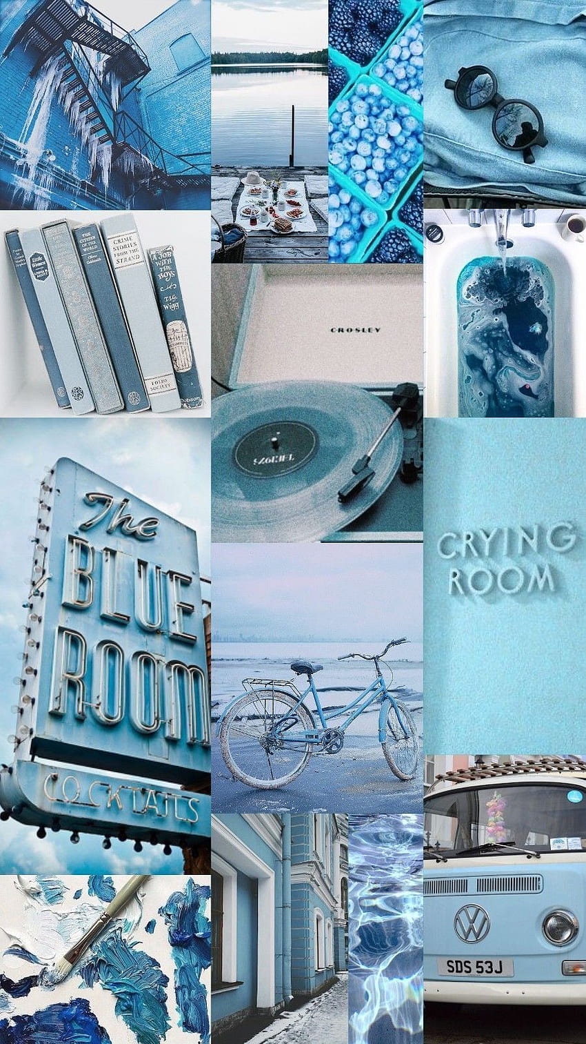 Light Blue Aesthetics Collage Hd Phone Wallpaper Pxfuel