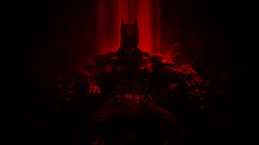 Батман - червено, червено лого на Батман HD тапет