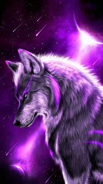 Purple wolf  Wolf spirit animal Wolf painting Wolf artwork