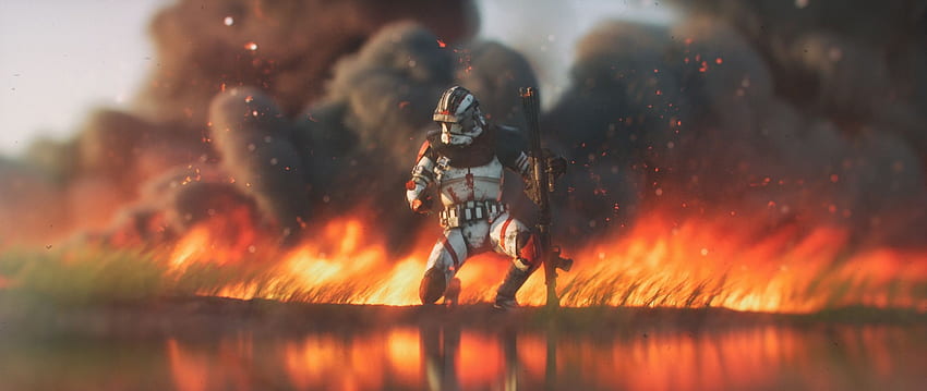 clone trooper, star wars, fire, dual wide, , , background, 18918, 2560 X 1080 Star Wars HD wallpaper