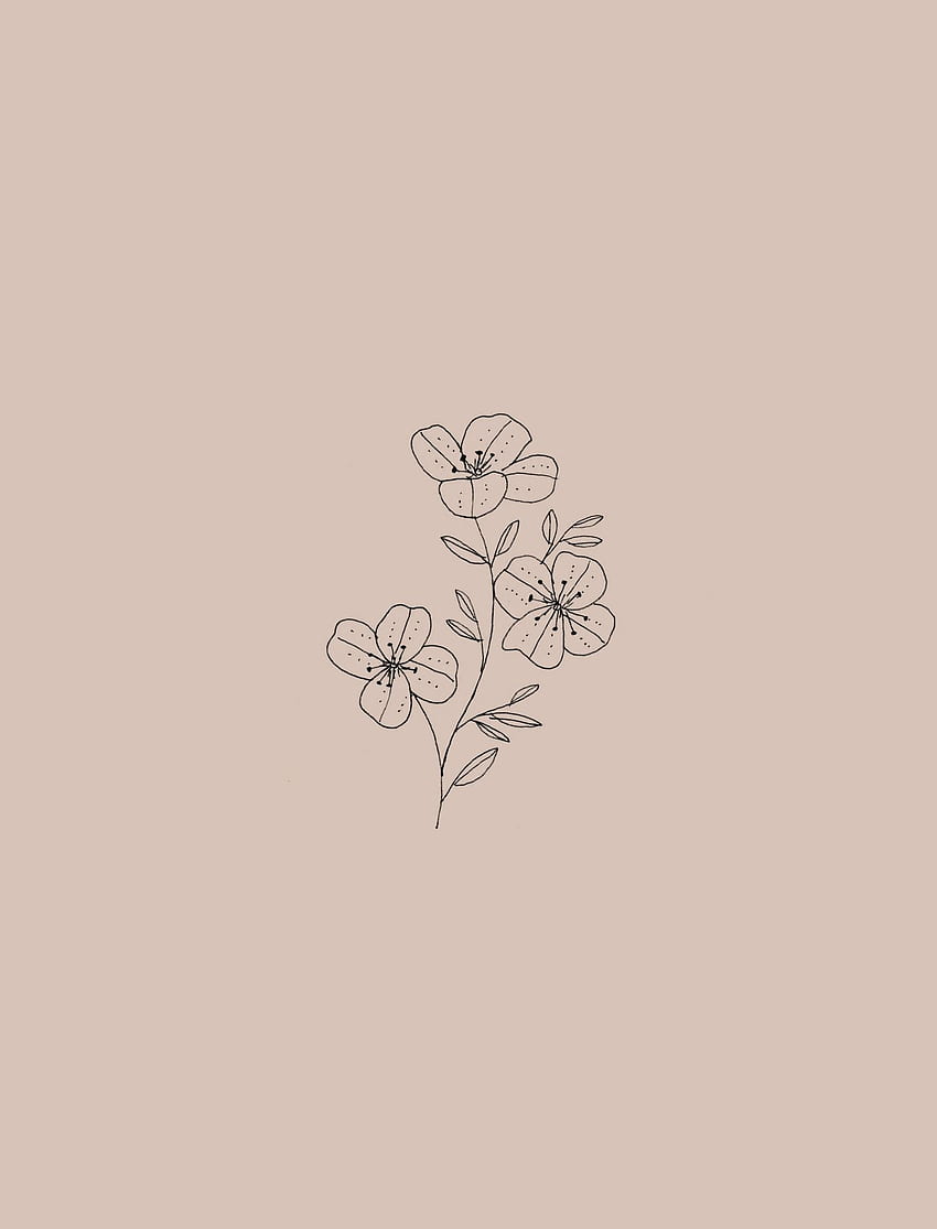 Minimalist Flowers Drawing, UK Aesthetic HD phone wallpaper