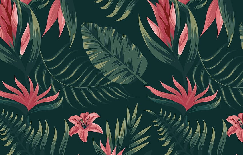 Tropical Floral Pattern, Flower Pattern HD wallpaper