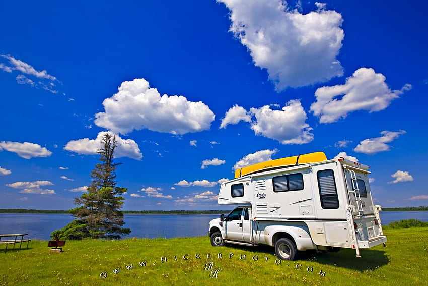background: Canadian Wilderness Camping Vacation, RV Camping HD wallpaper