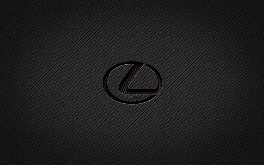 Карбоново лого на Lexus, , гръндж изкуство, карбонов фон, творчески, черно лого на Lexus, марки автомобили, лого на Lexus, Lexus HD тапет