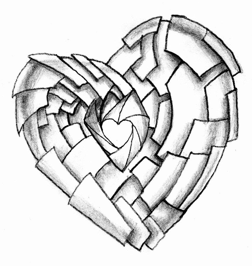 Heart 3d - 3d Drawing For Beginners Step By Step Transparent PNG - 1024x576  - Free Download on NicePNG