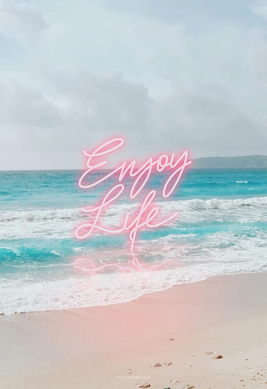 Enjoy Life Neon / by Cocorrina / iPhone Cool Quotes, Hipster Quote HD phone wallpaper
