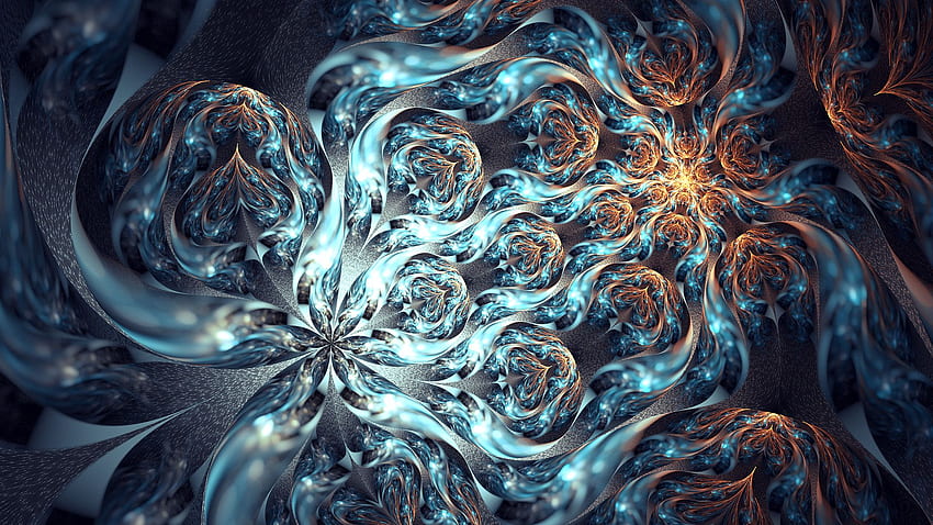 winter fractal abstract lights artwork digital art , Background HD wallpaper
