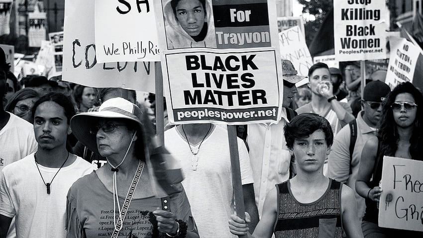 人種平等、過去と現在、Black Lives Matter のための闘争を捉える 高画質の壁紙