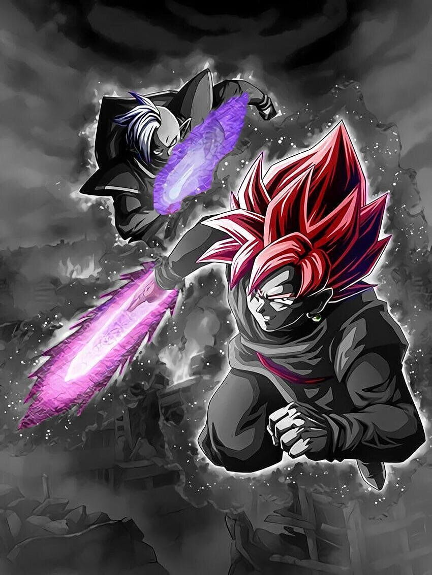 Edición de LR Super Saiyan Rose Goku Black y Zamasu. DBZ, Goku Negro SSJ Rose fondo de pantalla del teléfono