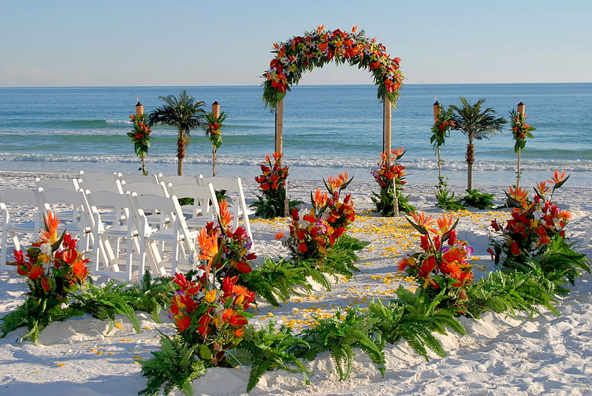 Hochzeit Stranddekorationen – ICMT SET : Verschönern Sie Strandhochzeitsdekorationen HD-Hintergrundbild
