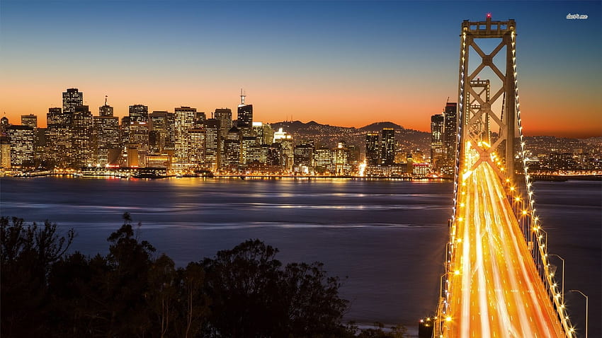 Iluminado San Francisco Oakland Bay Bridge World papel de parede HD