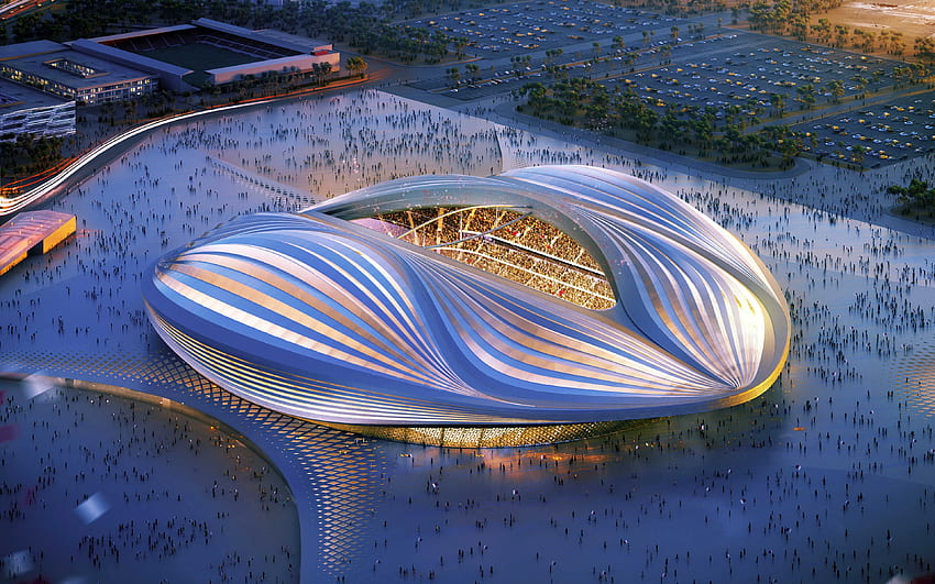 Al Wakrah Stadyumu, Katar, futbol stadyumu, Katar 2022, spor salonu, 2022 FIFA Dünya Kupası için çözünürlükle. Yüksek kalite HD duvar kağıdı
