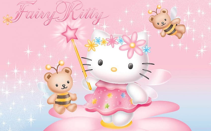 Fairy Kitty, Sparkle, Fairy, Pink, Hello kitty Tapeta HD