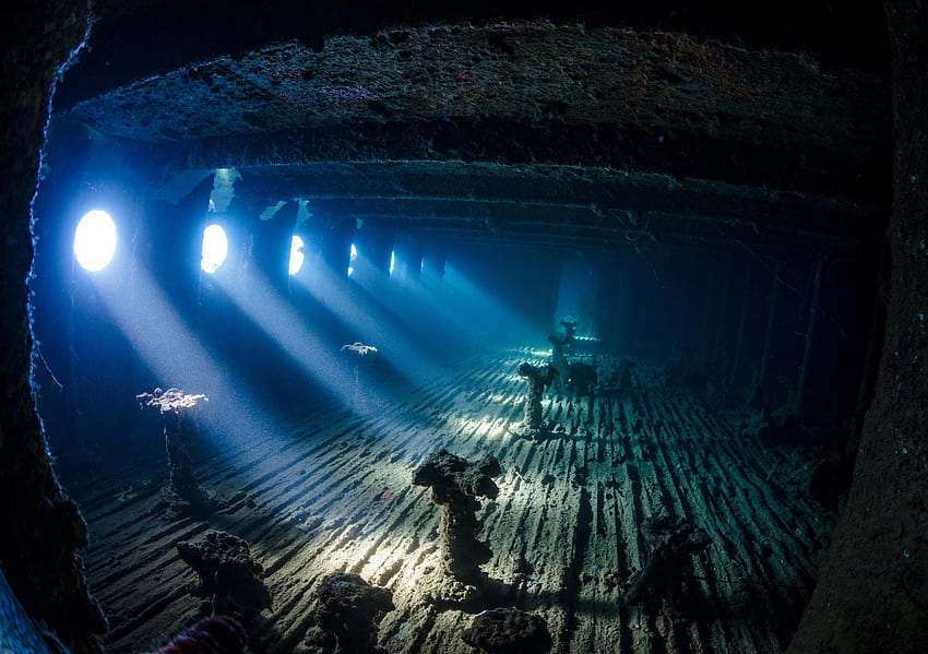 Underwater Ship Wreck, boat, sea, Ship, Underwater, Ship Wreck, water, Wreck, ocean HD wallpaper