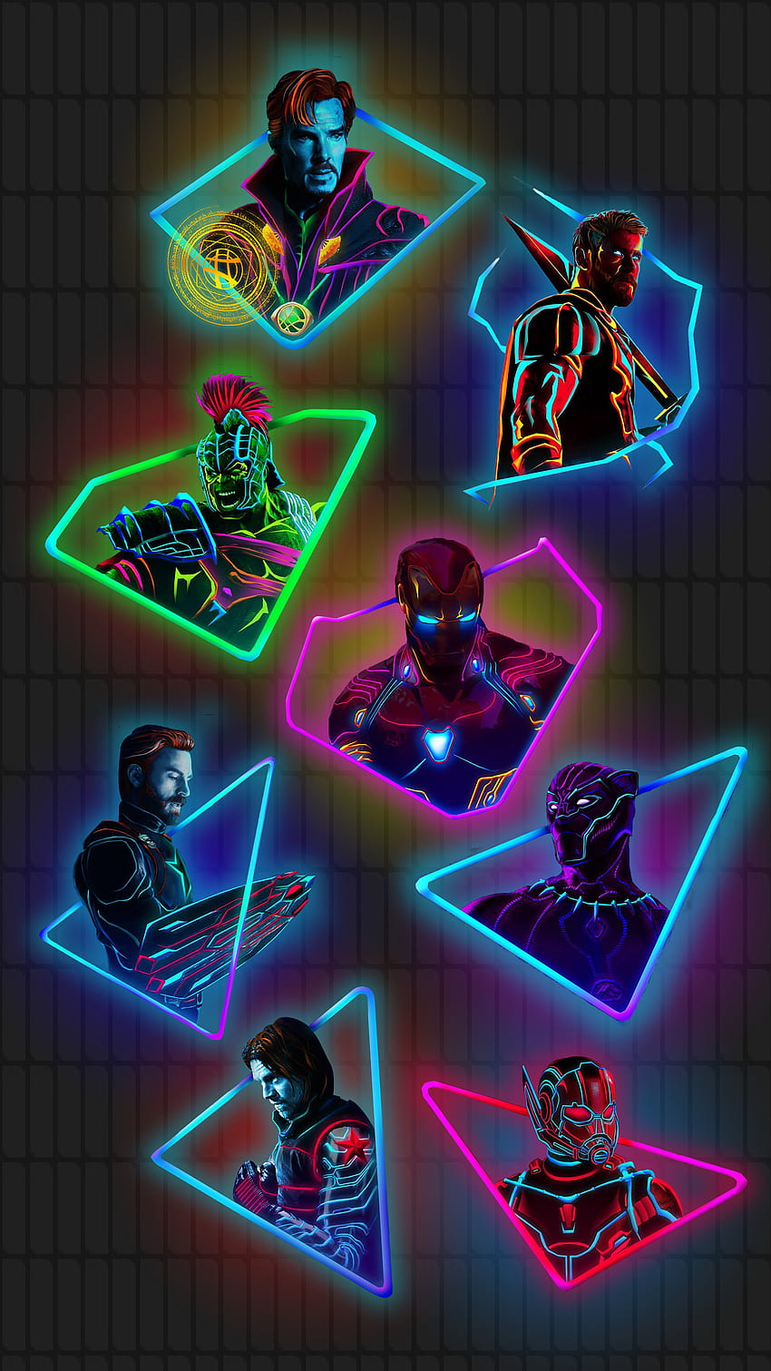 Minha edição da arte original dos personagens neon da Marvel por Aniket [] para seu celular e tablet. Explorar Neon Avengers. Neon Vingadores, Vingadores, Fundo dos Vingadores Papel de parede de celular HD