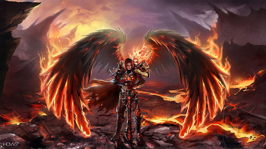 heroes 6 kiril accompanied by inferno ., Inferno Warrior HD wallpaper