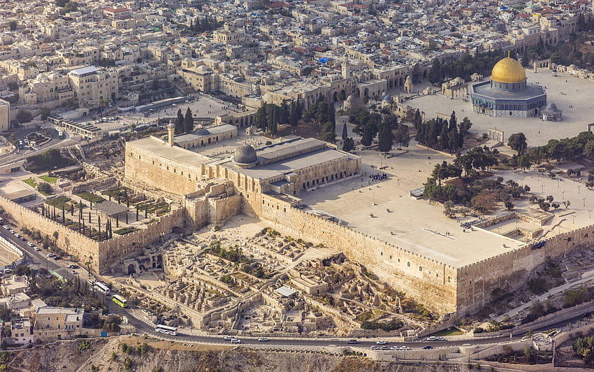 เยรูซาเล็ม 2013(2) Aerial Temple Mount Al Aqsa And Dome, Al-Aqsa วอลล์เปเปอร์ HD