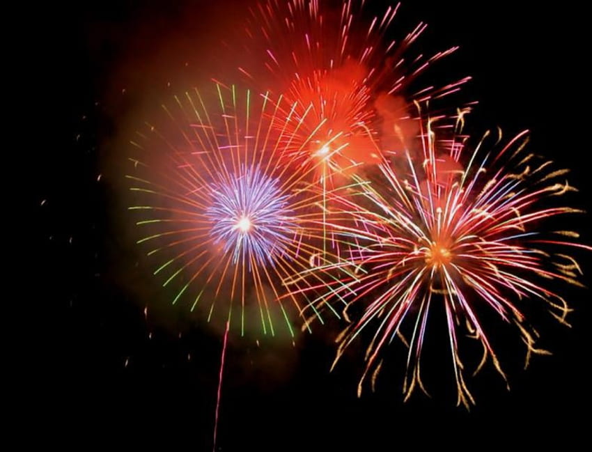Nacht der Farben, Nacht, Feuerwerk, Feiern, Himmel, Neujahr HD-Hintergrundbild