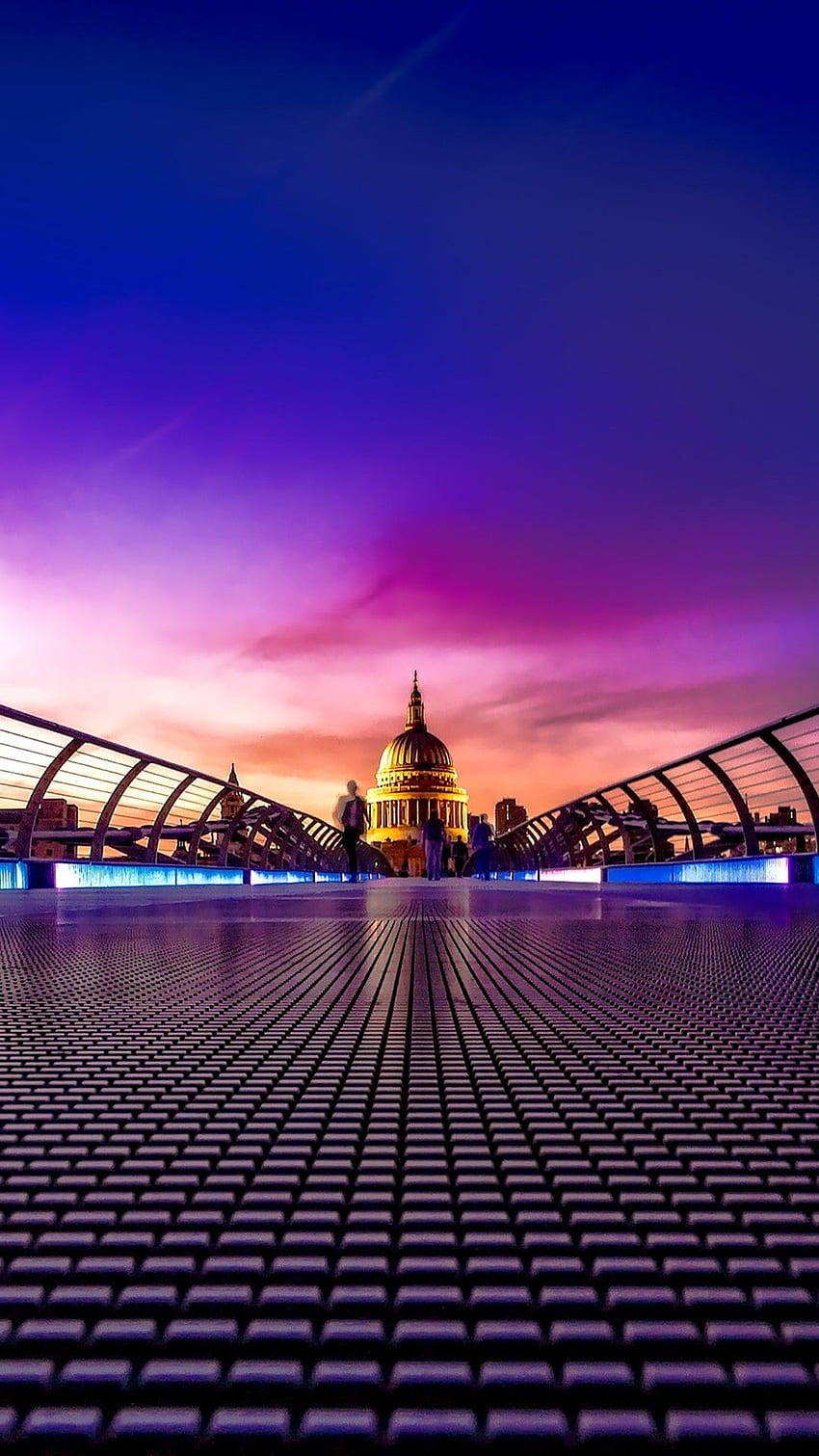 Millennium Bridge Londra, Londra rosa Sfondo del telefono HD