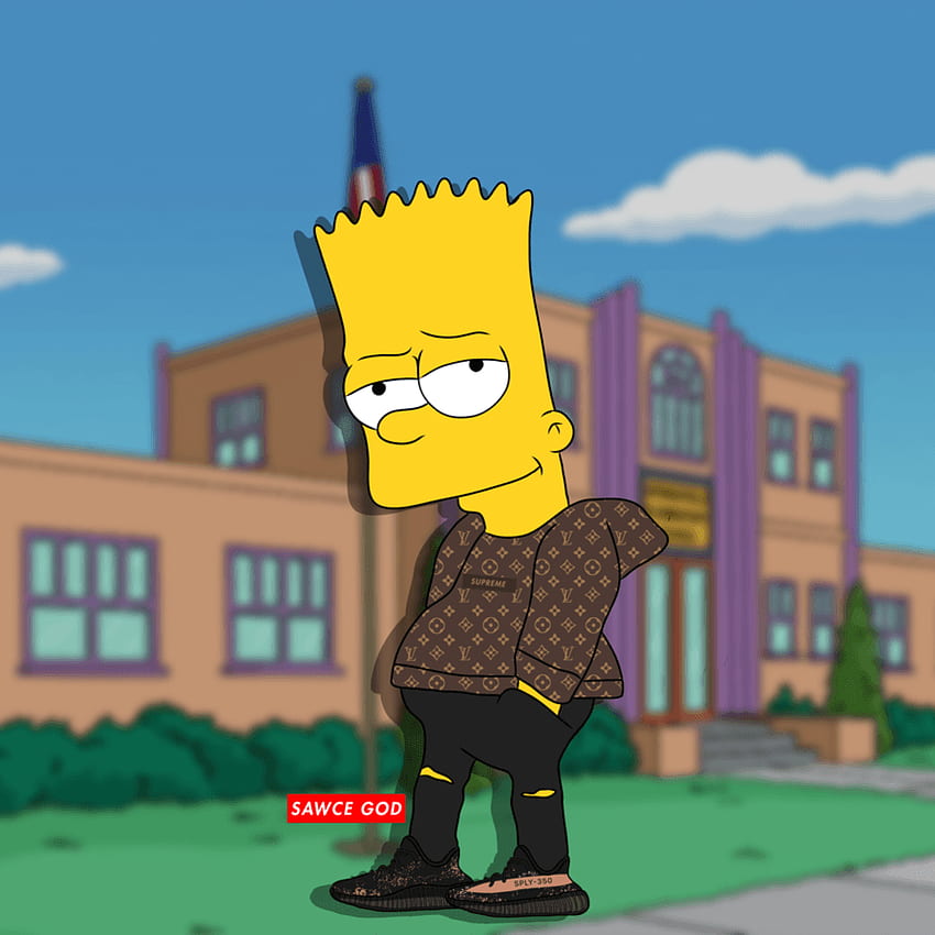 Simpson Supreme, Hood Bart Simpson Supreme HD phone wallpaper | Pxfuel