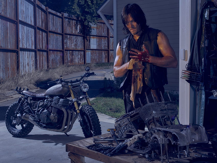 Daryl Dixon from The Walking Dead poster , bike, Norman Reedus • For You For & Mobile HD wallpaper