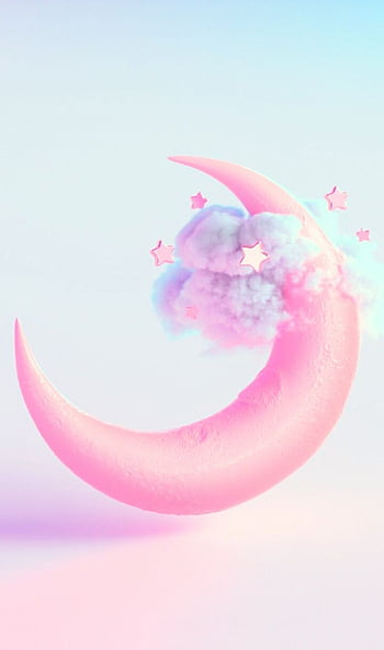 Pastel sky moon & a soft rose  mobile wallpaper [720x1280] :  r/MobileWallpaper
