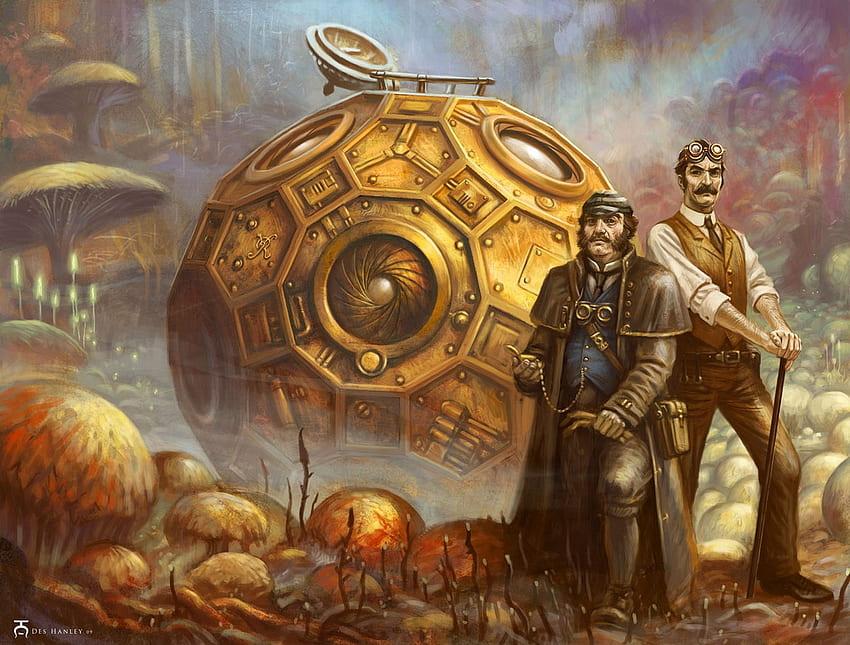 obra de arte digital steampunk time machine – fondo de pantalla