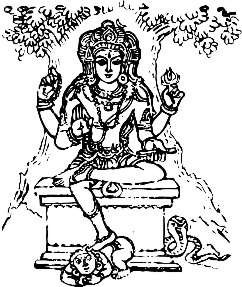 Goddess Laksmi Shiva Ganesha Saraswati Drawing Coloring book Sarawati  monochrome fictional Character png  PNGEgg