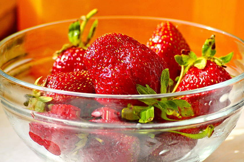 Food, Strawberry, Berries, Plate, Juicy HD wallpaper