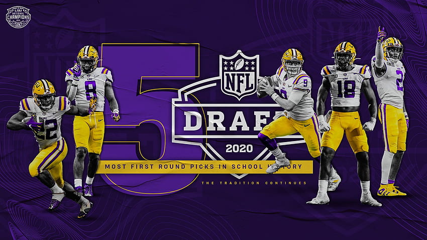 Burrow Leads Record Five First Round Draft Picks LSU Tigers, Patrick Queen HD wallpaper