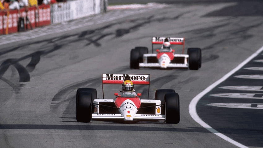 Prost and Senna in action, Imola 1989, Alain Prost HD wallpaper