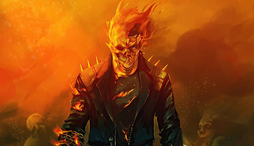 Superhero, Ghost Rider, Marvel's Hero, art HD wallpaper