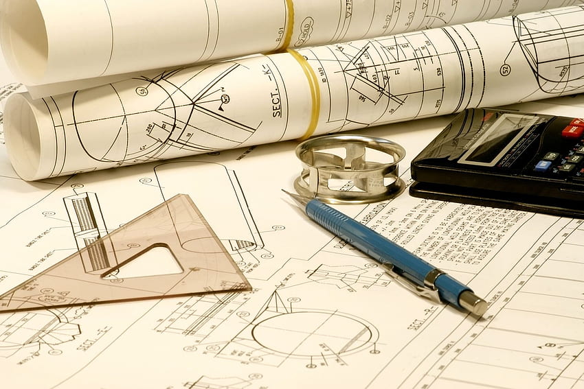 Engineering Background, Mechanical Drawing HD wallpaper
