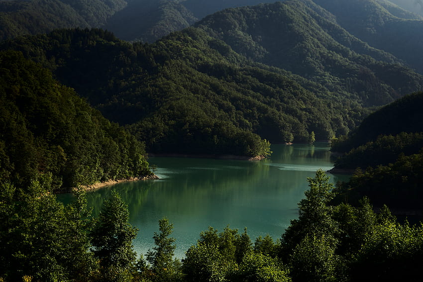 Paysage, Arbres, Nature, Montagnes, Italie, Lac Fond d'écran HD