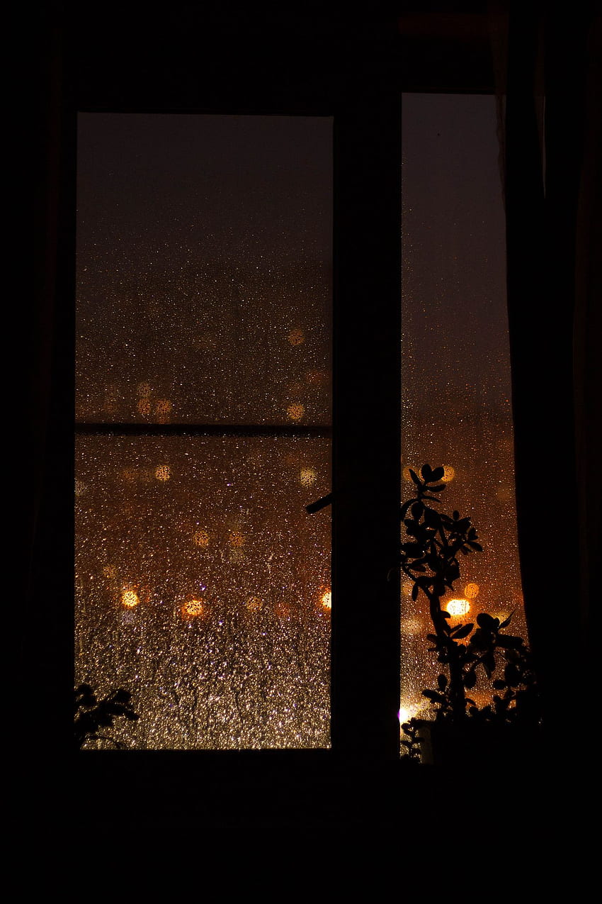 Noche lluviosa, día lluvioso acogedor fondo de pantalla del teléfono