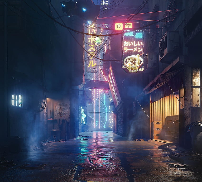 ArtStation - Cyberpunk alley, Vitaly Semenuk em 2020. Cidade Cyberpunk, Cyberpunk, Estética Cyberpunk papel de parede HD