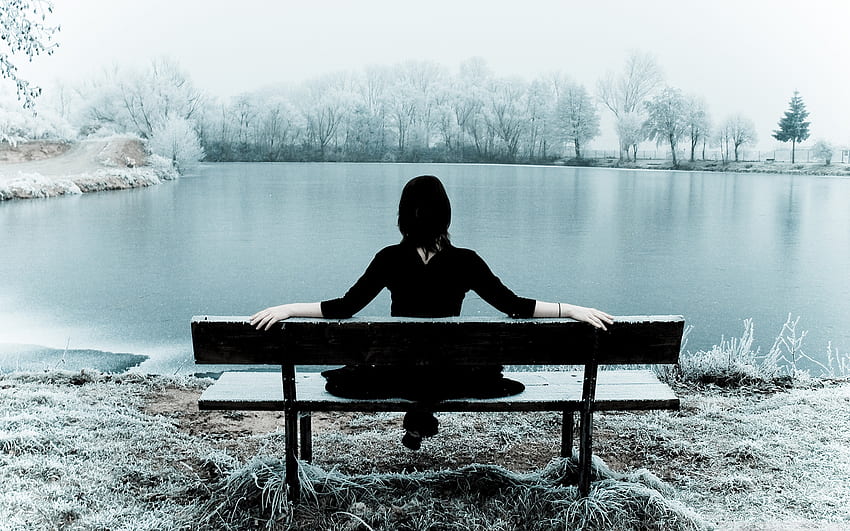 Woman Sitting Alone On A Bench Ultra Background for U TV : Tablet : Smartphone, Girl Sitting HD wallpaper