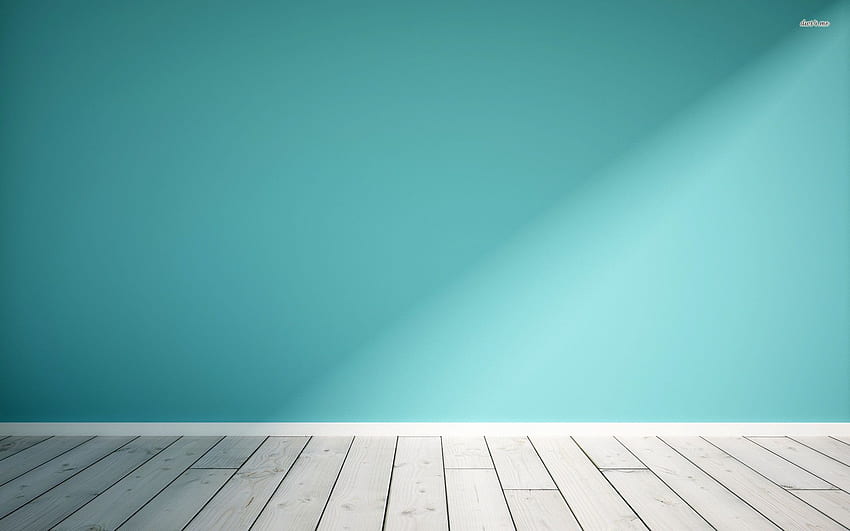 Lantai kayu dan dinding biru - Seni Digital Wallpaper HD