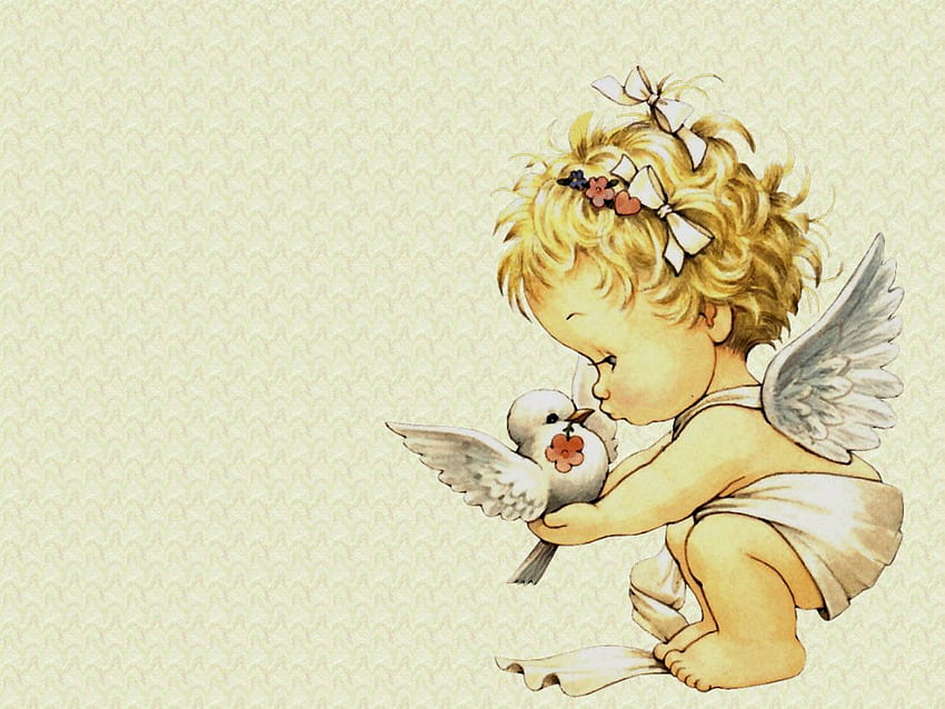 For my friend ALBA25, cute, angel, ruth morehead, dove HD wallpaper